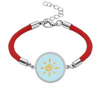 Hand Painting Yellow Sun Sunshine Lucky Red String Bracelet Rope Bracelet Handmade