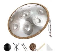Hand Pan Drum(22 Inches) 12 Notes, 432Hz,D Kurd Minor, Steel Hand Drum With Soft, Pure Melodic Tones, Tongue Drum With Soft Hand Drum Bag, Drumsticks, Hand Drum Stand(Sunbird)