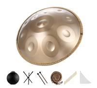 Hand Pan Drum(22 Inches) 12 Notes, 432Hz,D Kurd Minor, Steel Hand Drum With Soft, Pure Melodic Tones, Tongue Drum With Soft Hand Drum Bag, Drumsticks, Hand Drum Stand(Spiral)