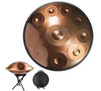 Hand pan drum 440hz/432hz Durable Adults Handpan Drum Instrument In D Minor Prremium Steel Hand Pan Drum 12/10 Notes D3 A Bb C D E F G A Brass Surface For Gift Meditation (Color : Gold-440H, Size :