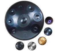 Hand Pan Drum, 9/10/12 Notes 22 Inches 432Hz/440Hz In D Minor Handpan Instrument Handpan Drum for Adults, Steel Hand Pan Percussion Instruments with Bag, Mallets, Stand(Blue,440HZ/10Note)