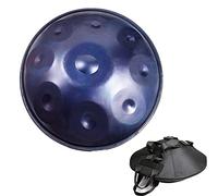 Hand Pan Drum In D Minor Handpan 9 Notes 22 inch Steel Hand Drum with Soft Hand Pan Bag for Music And Sound Healing Religion Yoga Zen Tea (Color : Blue)