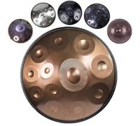 Hand Pan Drum Instrument in D Minor, 440hz/432hz Steel Hand Drums, 9/10/12 Notes Handpan Drum for Adults Meditation Yoga Sound Healing(Gold,432HZ/12Note)