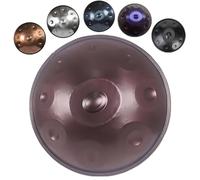 Hand Pan Drum Instrument in D Minor, 440hz/432hz Steel Hand Drums, 9/10/12 Notes Handpan Drum for Adults Meditation Yoga Sound Healing(Purple,440HZ/10Note)