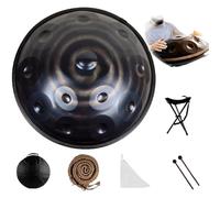 Hand Pan Drum Set｜22-Inch｜9/10/12 Notes｜440/432Hz｜D Kurd Minor｜Handpan Drums For Meditation, ASMR, Sound Therapy And Yoga(Dark,12 Notes (432Hz))