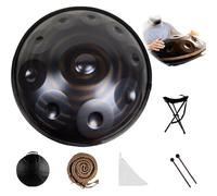 Hand Pan Drum Set｜22-Inch｜9/10/12 Notes｜440/432Hz｜D Kurd Minor｜Handpan Drums For Meditation, ASMR, Sound Therapy And Yoga(Dark,10 Notes (440Hz))