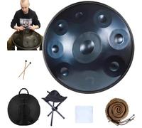 Hand Pan Drum Sound Resonance Steel Handpan Drums 432hz /440hz D Minor 9/10/12 Notes Handpan Percussion Instrument With 2 Handpan Mallet,Handpan Stand(Color:Blue,Size:9 Notes(432HZ))