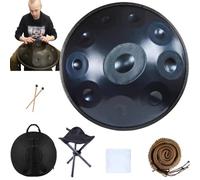 Hand Pan Drum Sound Resonance Steel Handpan Drums 432hz /440hz D Minor 9/10/12 Notes Handpan Percussion Instrument With 2 Handpan Mallet,Handpan Stand(Color:Blue,Size:10 Notes(432HZ))