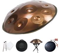 Hand-pan Drum Steel Tongue Drum 22 Inch 9 Notes Handpan Drum Instrument,Beginner Hand Drum Percussion for Meditation Yoga Musical Education with Carry Bag,2 Drum Mallets,4 Finger Sleeves