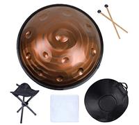 Hand-pan Tongue Drum 22" Steel Handpan Drum Percussion Instrument with Soft Case, Stand, Mallets and Dust Cloth Meditation Drum for Music Enthusiasts and Beginners