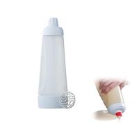 Hand Pancake Batter Dispenser, PP Material Batter Mixer Bottle with Wire Whisk for Making Cupcake Pancake Crepe, Practical Home Kitchen Tools (White,1pc)