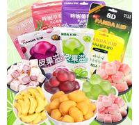 Hand Peeled Fruity Treats,Assorted Juice Flavor Sweets,Banana Milk Gummy Chewing Candy,Mango Soft Fudge,white Peach Grape Gumdrop Sugar,Chinese Dessert,Casual Snacks Gift (Mixed flavors,2bag)