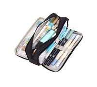 Hand Pen Bag, Double -Colored Double -Color Pencil Pouch Transport a Comfortable Dust Canvas for Schools for Students (Black)