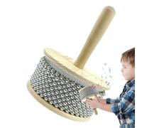 Hand Percussion Instrument - Small Shaker Instrument With Bead Chain | Hand With Wooden Handle | Cylinder Pop Shaker For Band Classroom | Percussion For Classroom Band Music Education