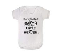 Hand Picked for Earth by My Uncle in Heaven Baby Vest Bodysuit boy Girl (0-3 Months)
