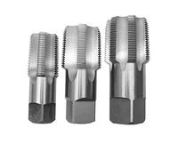 Hand Pipe Tap Set Drill Taper Npt 1" 1-/4 and -/2 Steel Bits Tool for Machining Thread With Plastic Box 3pcs, Hand Pipe Tap Set