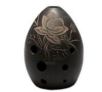 Hand Polished Fired Ceramic Xun 8 Holes Ocarina Black Clay Xun Musical Instrument For Children Beginner ocarina instrument