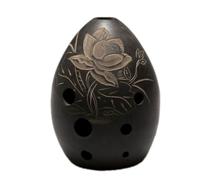Hand Polished Fired Ceramic Xun 8 Holes Ocarina Black Clay Xun Musical Instrument For Student Beginner