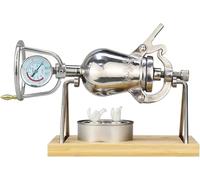 Hand Popcorn Maschine, Stainless Steel Popcorn Cannon, Chinese Retros Machine Manual Crank, Heating Slow Speed Pressurization with Pressure Gauge Suits(400ML)