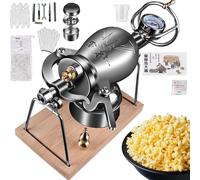Hand popcornmaschineChinese Popcorn Cannon Stainless Steel Pressure Popcorn Maker Puffed Rice Maker Stir Crazy High Pressure Popcorn Machine (Color : 328ml) (268ml)