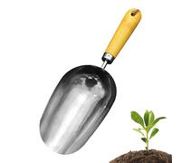 Hand Potting Scoop - Garden Scoop Soil Shovel | Multifunctional Garden Spade Trowel | Shovel for Transplanting and Digging Made from Stainless Steel and Ash Wood | for Indoor Plants