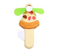 Hand Press Fan, Fan Toy, Cooling Fans Cute Design Pizza Theme Child Friendly Lightweight Build Portable Size, for Boys Girls, Indoors, Outdoor 5.51x2.36x1.38 Inches