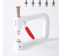Hand Press Machine for Beads, Pearl Setting Tool Kit with White Alloy Fasteners 4-10mm, DIY Craft & Clothing Decoration for Home Workshop