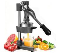 Hand Press Manual Juicer Squeezer,Commercial Manual Juicer,Citrus Juicer Professional Lemon Squeezer,Thick Cast Iron Handle,Heavy Duty Fruit Press,for Pomegranate,Watermelon,Orange,Lemon,Lime (Black)