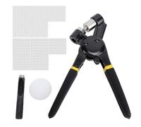 Hand Press Plier Portable Snap Button Fastener Tool Ergonomic Handle Effortless Eyelet Setting for Banners Signs Belts Bags 10mm Punching Diameter 500 Grommets Included