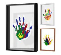 Hand Print Family Kit for New Parents | Wooden Frame with Transparent Sheets, Baby-Safe Paint Craft Kit for After Birth Home