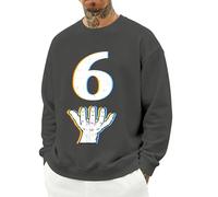 Hand Print Men's Pullover, Crew Neck Sweatshirt, Loose Fit, Long Sleeve, Fall Fashion, Travel Essential, Comfort Wear, Ribbed Cuffs And Bottom,L