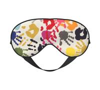 Hand Print Print Silk Sleep Mask with Adjustable Buckle Stylish Eye Mask for Women Travel Nap Shift Work Office