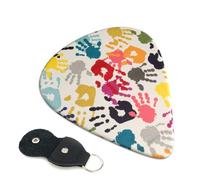 Hand Print Printed Guitar Picks 6 Pcs Guitar Plectrum Acoustic Electric Guitar Pick for Bass Electric Acoustic Guitars Ukulele Thin Medium Thick Set 0.46mm