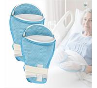 Hand Protection Mittens for Elderly Patients - Soft Padded Gloves for Dementia, Alzheimer’s, Unconscious Care, Anti Scratch Safety Gloves for Skin Coverage and Daily Care, 1 Pair (Zipper, Blue)