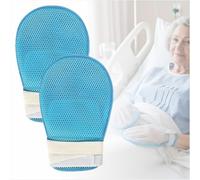 Hand Protection Mittens for Elderly Patients - Soft Padded Gloves for Dementia, Alzheimer’s, Unconscious Care, Anti Scratch Safety Gloves for Skin Coverage and Daily Care, 1 Pair (Breathable, Blue)