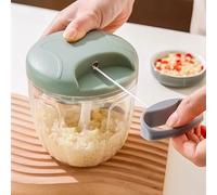 Hand Pull String Mini Chopper, Manual Multi Functional Vegetable Onion Herb Fruit Cutter Processor,Portable Hand Chopper/Mixer/Blender for Veggies, Ginger, Fruits, Nuts, Herbs,Meat 900ml