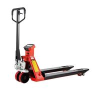 Hand Pump Push Pallet Truck Pallet Jack Scale, High Capacity 4400lb, 1.1lb Readability, 46" x 27" Fork Size, Heavy Duty Pallet Jack Scale Pallet Truck