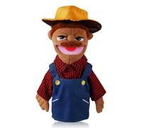 Hand Puppet, Farmer Plush Toy for Interactive Role-Play, Educational Storytelling Puppet for Preschool Learning and Community Helper Activities