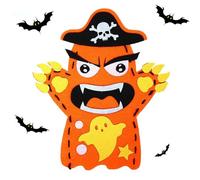 Hand Puppet Making Kit, Cartoon Halloween Craft Toys, Non-Woven Fabric Puppets for Storytelling, Halloween Puppet Props for Kids, Ideal Creative Doll Play, 9.8x4.7 Inches