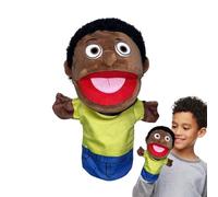 Hand Puppet Toy - Black Family Plush Dolls, Wide Mouth Character Design, Grandparents Mum Dad Doll Game, Interactive Storytelling Toy, Soft Plush Educational Play, Mä