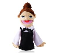 Hand Puppet, Waiter Plush Toy for Interactive Role-Play, Educational Storytelling Puppet for Preschool Learning and Community Helper Activities