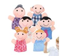 Hand Puppets: 6X Finger And Hand Puppets, Luxurious Cartoon Family Puppets for Kids | Finger Puppets, Roleplay Interactive Storytelling Plush Game Toys