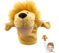 Hand Puppets for Kids, Lion Hand Puppet for Interactive Storytelling and Role Play, Soft Plush Toy for Kid Aged 2-8 Years, 25 cm Yellow Animal Puppet for Classroom and Home Use