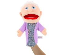 Hand Puppets - Realistic Plush Grandma Puppet Toy Kids | Interactive Family Character Soft Hand Puppet, Moveable Mouth Storytelling Doll for Boys Girls, Educational Pretend Play Plush Friend