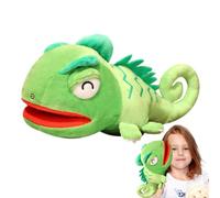 Hand Puppets with Animals: Plush Chameleon, Interactive Puppet with Lizard | Soft Reptile Character Moving Mouth Mechanism, Entertainment for Learning Storytelling Pe
