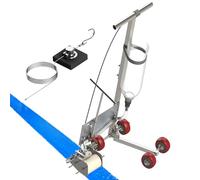 Hand Push Cold Paint Line Striper Road Marking Machine Wheel Transfer Line Marker 50-80 CM Height Adjustable Line Width 5/10/15 CM for Basketball Courts Parking Lots and Road Warning