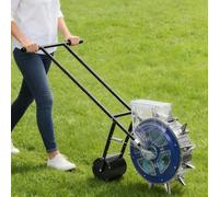 Hand-Push Garden Seeder, Walk-Behind Row Crop Planter, adjustable plant spacing, Precision Seeding Fertilizer Applicator, for Soy Peanut Corn Cotton Soybean(9-hole)