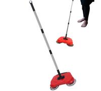 Hand Push sweeperr - Stainless Steel Floor sweeperr, Adjustable Non Electric Broom, Portable Cleaning Tool Easy Push Design | Perfect for Sweeping Pet Hair Crumbs Dirt Loose Debris Hardwood Tile