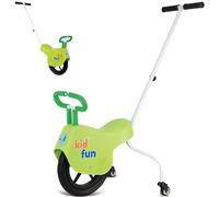 Hand Push Unicycle for Kids, Unicycle Balance Toddler Bikes with Handrails/Training Wheels, Ride On Bike Stroller for Boys and Girls (Green)
