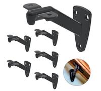 Hand Rail Brackets for Stairs- 6 Pcs Heavy Duty Black Handrail Brackets for Indoor Stairs or Outdoor Stairs Support, 3 Inch Hand Railing Brackets, Banister Brackets for Stairways Stair Railing Indoor